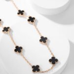 [Eternal Jewelry]CLOVER 10 MOTIFS ONYX NECKLACE - Image 12