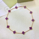[Eternal Jewelry]CLOVER 10 MOTIFS  PURPLE VIOLET  NECKLACE - Image 2