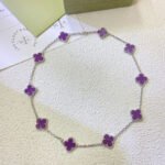 [Eternal Jewelry]CLOVER 10 MOTIFS  PURPLE VIOLET  NECKLACE - Image 3