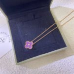 [Eternal Jewelry]CLOVER 15MM DIAMOND  PURPLE VIOLET NECKLACE - Image 4