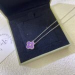 [Eternal Jewelry]CLOVER 15MM DIAMOND  PURPLE VIOLET NECKLACE - Image 5
