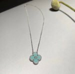 [Eternal Jewelry]CLOVER 1 DIAMOND LIGHT BLUE SILVER NECKLACE - Image 7