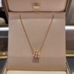 [Eternal Jewelry]SERPENTI PINK GOLD NECKLACE DOUBLE RING DIAMOND - Image 2