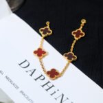 [Eternal Jewelry]CLOVER 5 MOTIFS RED AGATE  BRACELET - Image 6