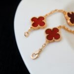 [Eternal Jewelry]CLOVER 5 MOTIFS RED AGATE  BRACELET - Image 10