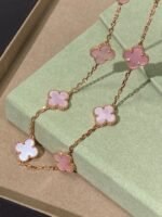 [Eternal Jewellery] Pink Necklace with Ten Clover Designs - Image 6