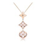 [Eternal Jewelry]COLOR BLOSSOM LARIAT NECKLACE PINK GOLD WHITE MOTHER PEARL AND DIAMOND - Image 2