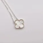[Eternal Jewelry]CLOVER  15MM WHITE MOTHER-OF-PEARL SILVER