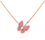 [Eternal Jewelry]BUTTERFLY RED DIAMOND ROSE GOLD NECKLACE - Image 2