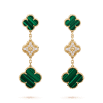 [Eternal Jewelry]CLOVER EARRINGS GOLD MALACHITE DIAMOND 3 MOTIF - Image 2