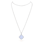 [Eternal Jewelry]CLOVER SILVER CHALCEDONY BIG CLOVER NECKLACE