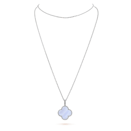 [Eternal Jewelry]CLOVER SILVER CHALCEDONY BIG CLOVER NECKLACE