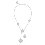 [Eternal Jewelry]CLOVER 5 MOTIFS SILVER DIAMONDS NECKLACE - Image 2