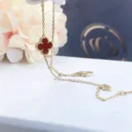 [Eternal Jewelry]CLOVER  CARNELIAN SINGLE FLOWER BRACELET - Image 3