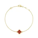 [Eternal Jewelry]CLOVER  CARNELIAN SINGLE FLOWER BRACELET