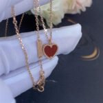 [Eternal Jewelry]SWEET CLOVER CARNELIAN HEART NECKLACE - Image 4