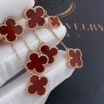 [Eternal Jewelry]CLOVER EARRINGS CARNELIAN 4 MOTIFS PINK GOLD - Image 4