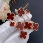 [Eternal Jewelry]CLOVER EARRINGS CARNELIAN 4 MOTIFS PINK GOLD - Image 3