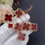 [Eternal Jewelry]CLOVER EARRINGS CARNELIAN 4 MOTIFS PINK GOLD - Image 5